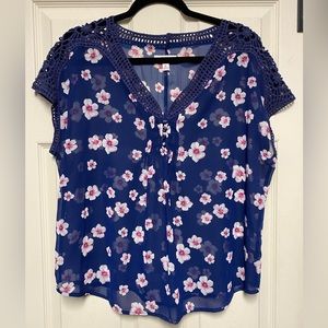 Candie’s Navy Floral Top